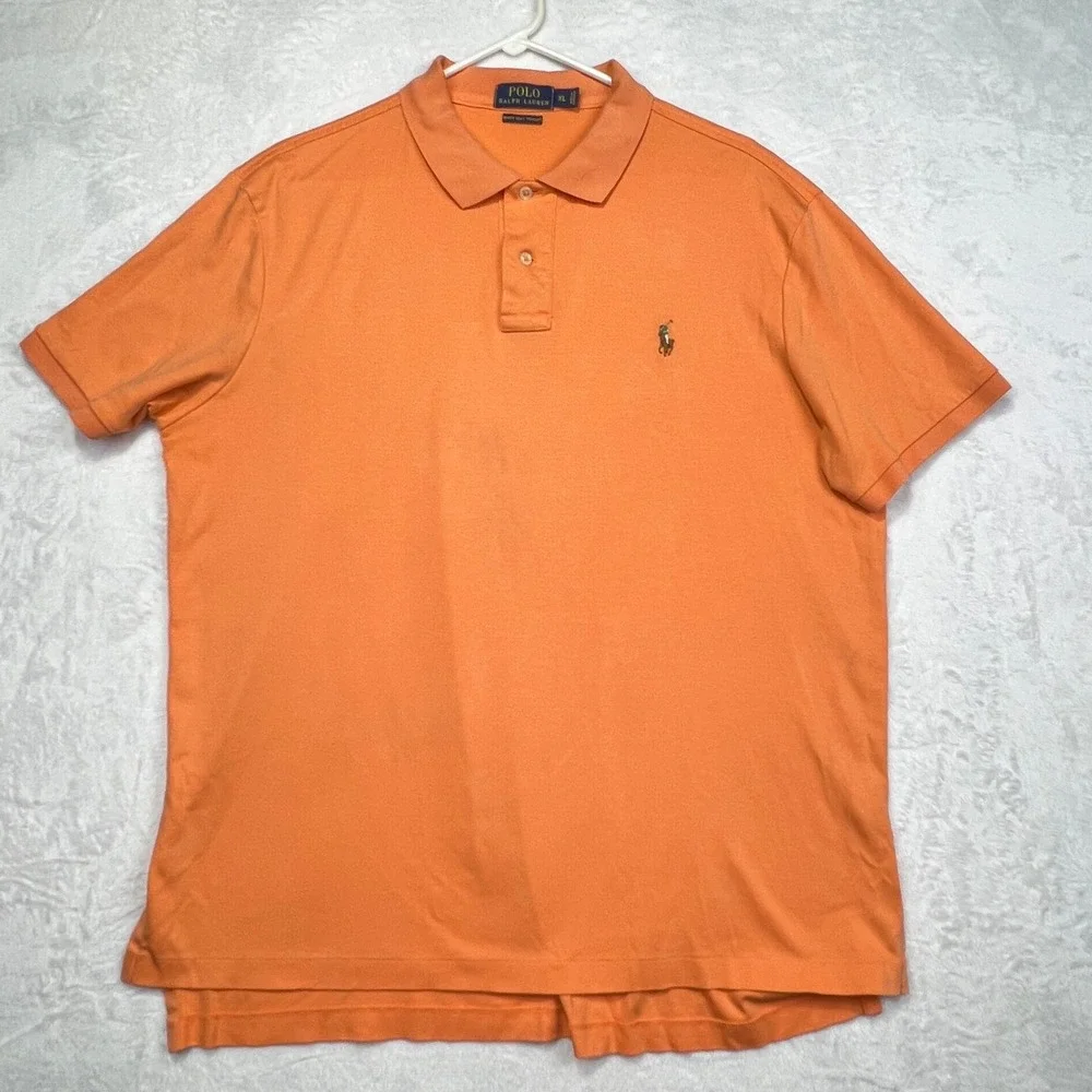 Polo Ralph Lauren Polo Mens XL Orange Pima Soft Touch Short Sleeve Pony Logo